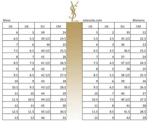 ysl size 40|YSL size chart.